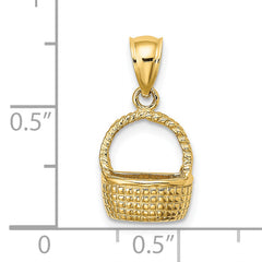 14K 2-D Flat Back Basket Charm