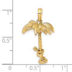 14K 3-D Palm Tree W/Moveable Man Charm