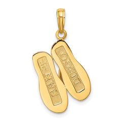 14K Large SAN DIEGO Double Flip-Flop Charm