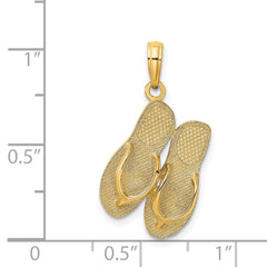 14K Large SAN DIEGO Double Flip-Flop Charm
