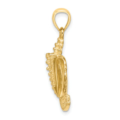 14K 2-D TURKS AND CAICOS Under Conch Shell Charm