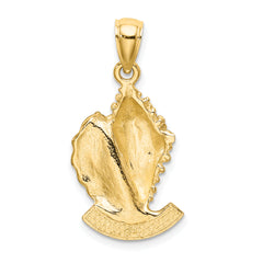 14K 2-D TURKS AND CAICOS Under Conch Shell Charm