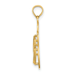 14K 3D Large KEY WEST Double Flip Flop Charm