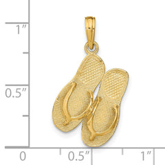 14K ST. THOMAS Reversible Flip Flops Pendant