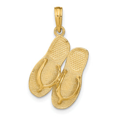 14K ST. THOMAS Reversible Flip Flops Pendant