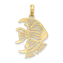 14K Polished Cut-Out ARUBA Under Angelfish Charm