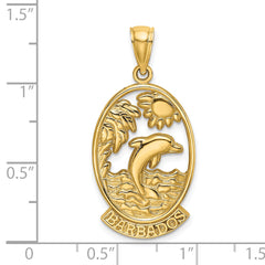 14K BARBADOS w/Dolphin Sunset Scene Charm