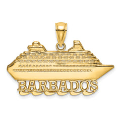 14K Polished BARBADOS Cruise Ship Charm
