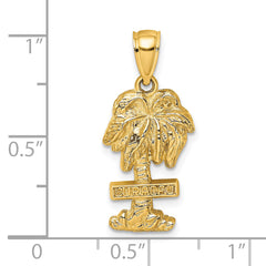 14K 2-D CURACAO On Palm Tree Charm