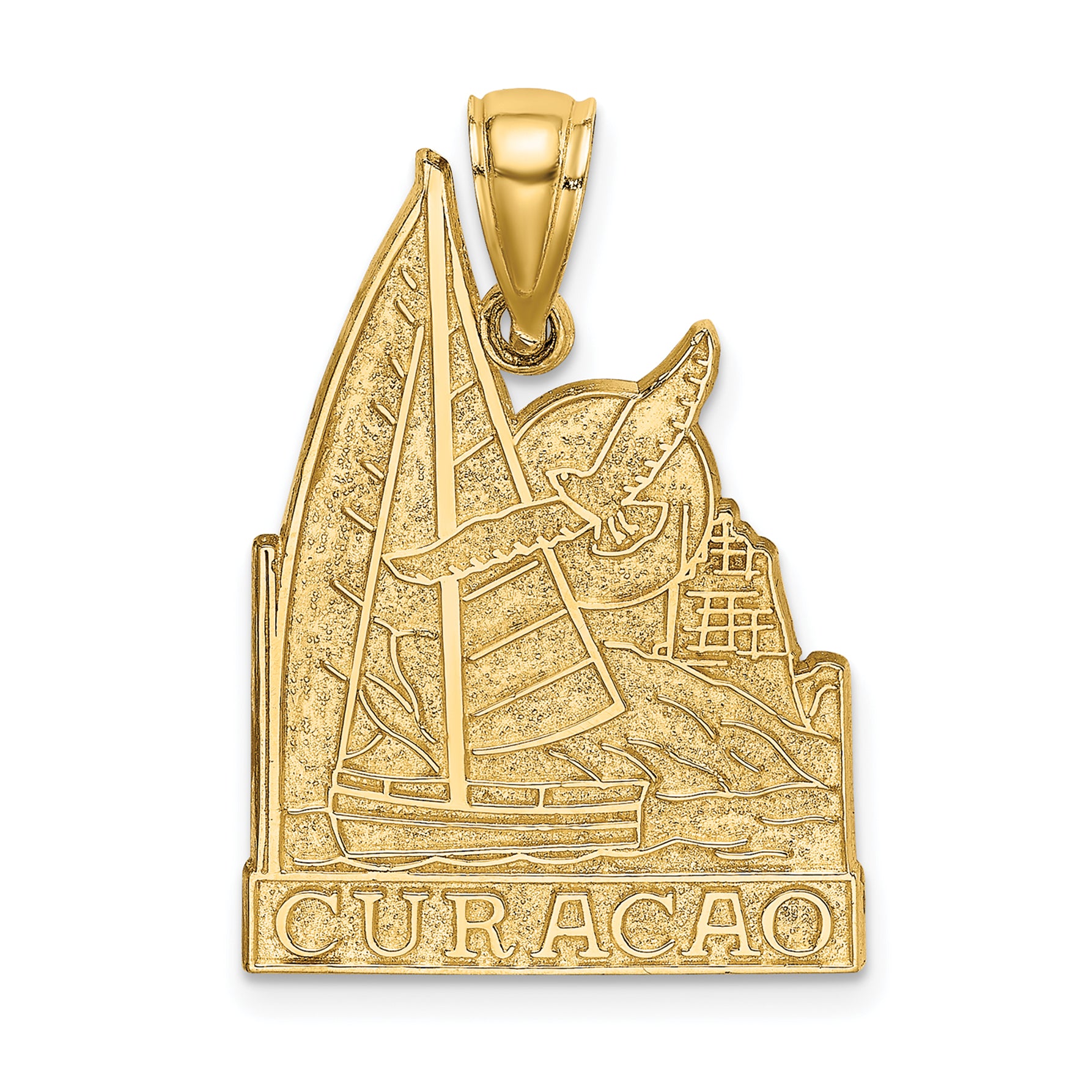 14K CURACAO w/ Sailboat and Seagull Charm
