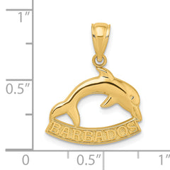 14K Polished BARBADOS Dolphin Charm
