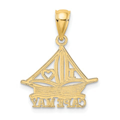 14K I HEART CAPE MAY w/ Cut-Out Boat Charm