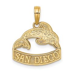 14K SAN DIEGO Banner Dolphins Charm