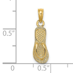 14K Textured Straps Single Flip-Flop Charm