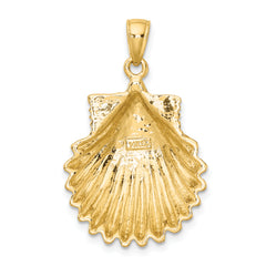 14K Polished Scallop Shell Charm