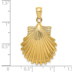 14K Polished Scallop Shell Charm
