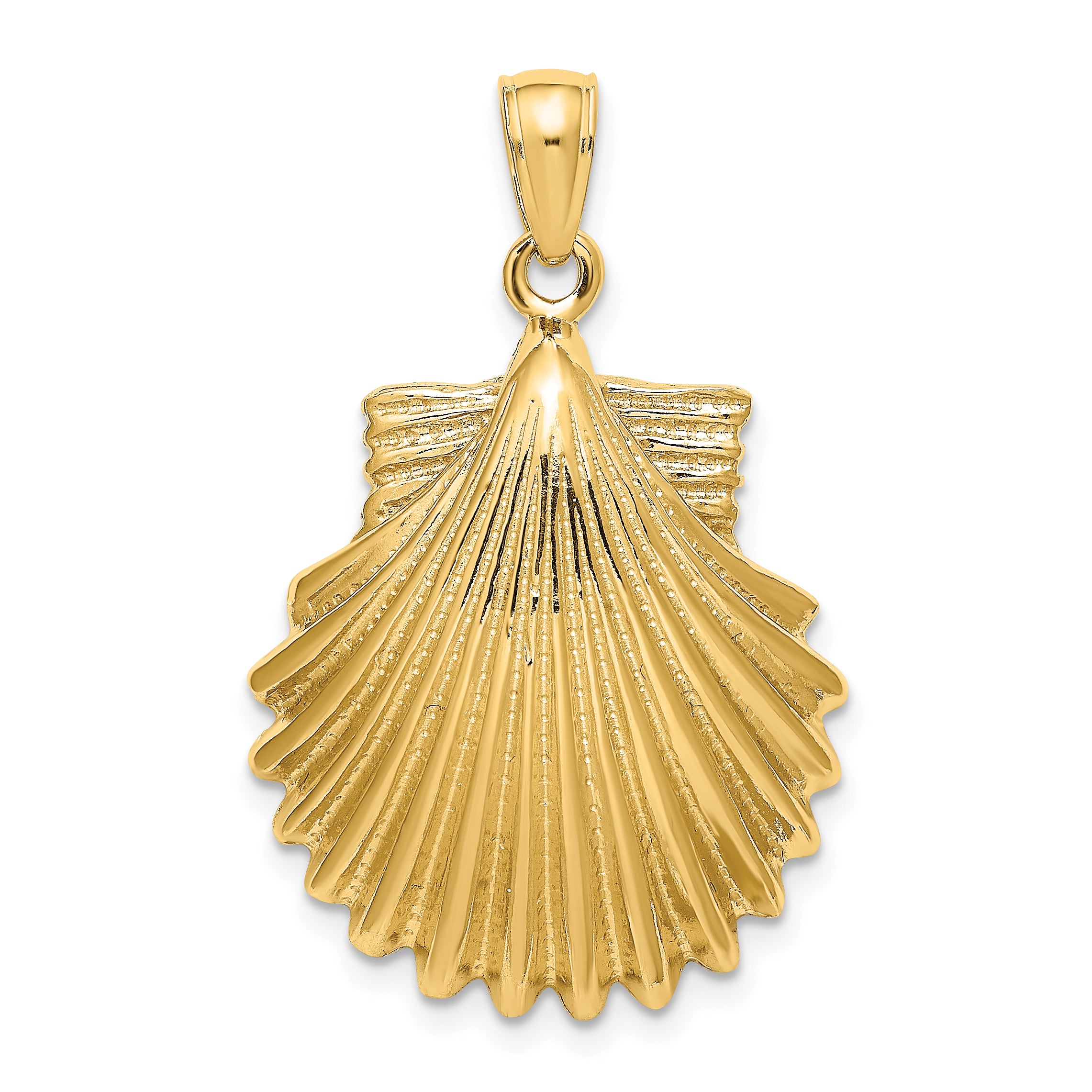 14K Polished Scallop Shell Charm