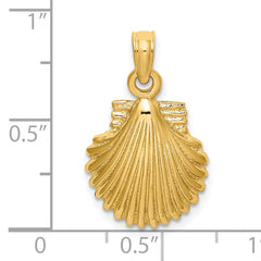 14K Polished Scallop Shell Charm