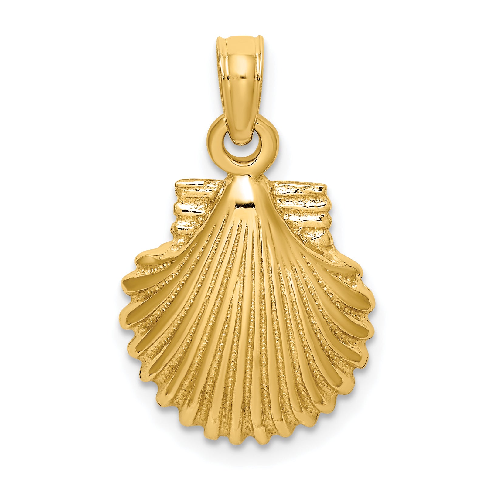 14K Polished Scallop Shell Charm