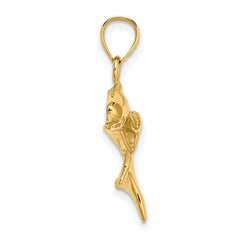 14K Polished Dolphin and Baby Charm