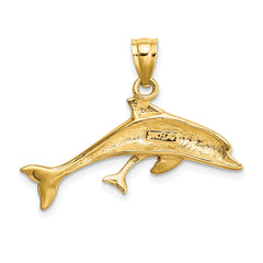 14K Polished Dolphin and Baby Charm