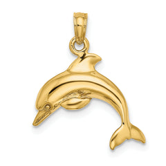14K 3-D Dolphin Jumping Charm