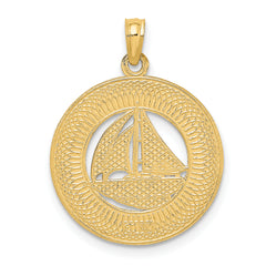 14K KEY WEST Sailboat Circle Charm