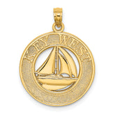 14K KEY WEST Sailboat Circle Charm