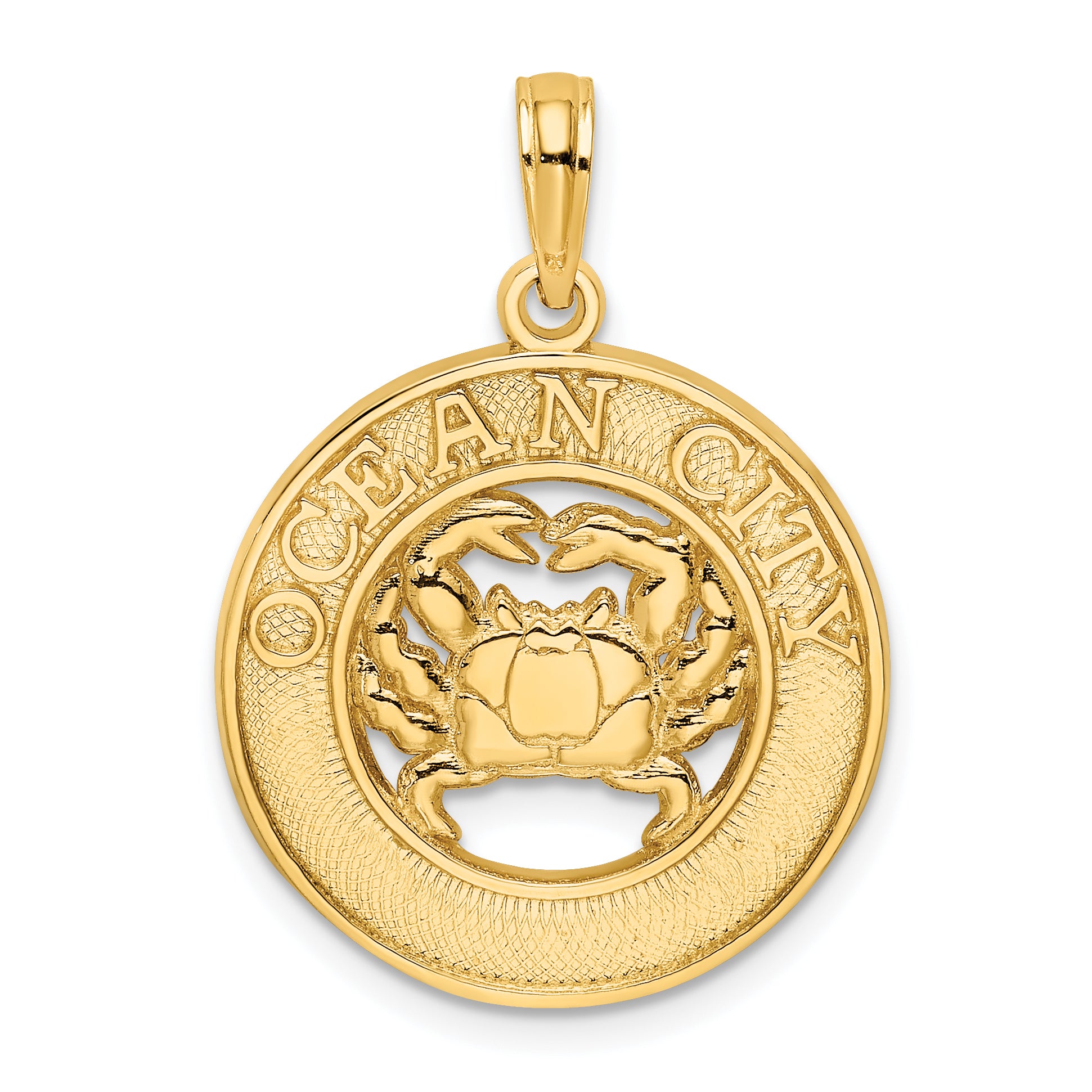 14K OCEAN CITY w/ Crab Charm