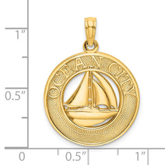 14K OCEAN CITY w/ Sailboat Charm