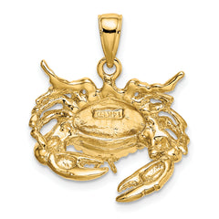 14K Stone Crab Facing Down Charm