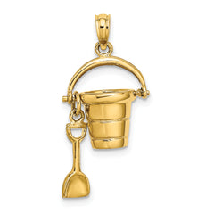 14K 3D CAPE COD Bucket w/ Shovel Charm