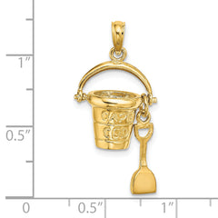 14K 3D CAPE COD Bucket w/ Shovel Charm