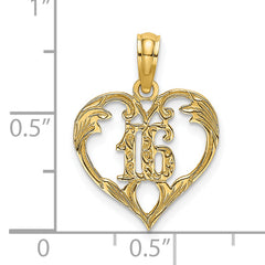 14K 16 Inside Heart Charm