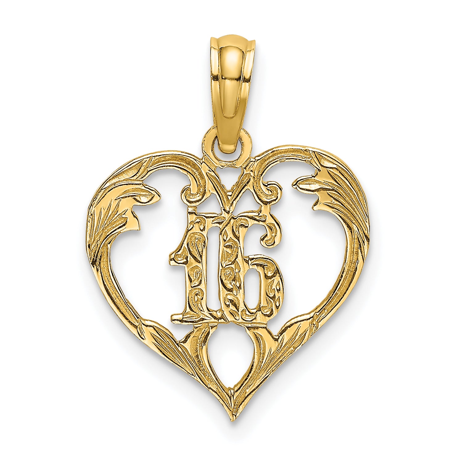 14K 16 Inside Heart Charm