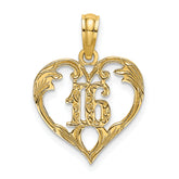 14K 16 Inside Heart Charm