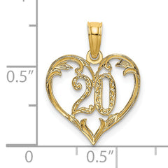 14K 20 In Heart Charm