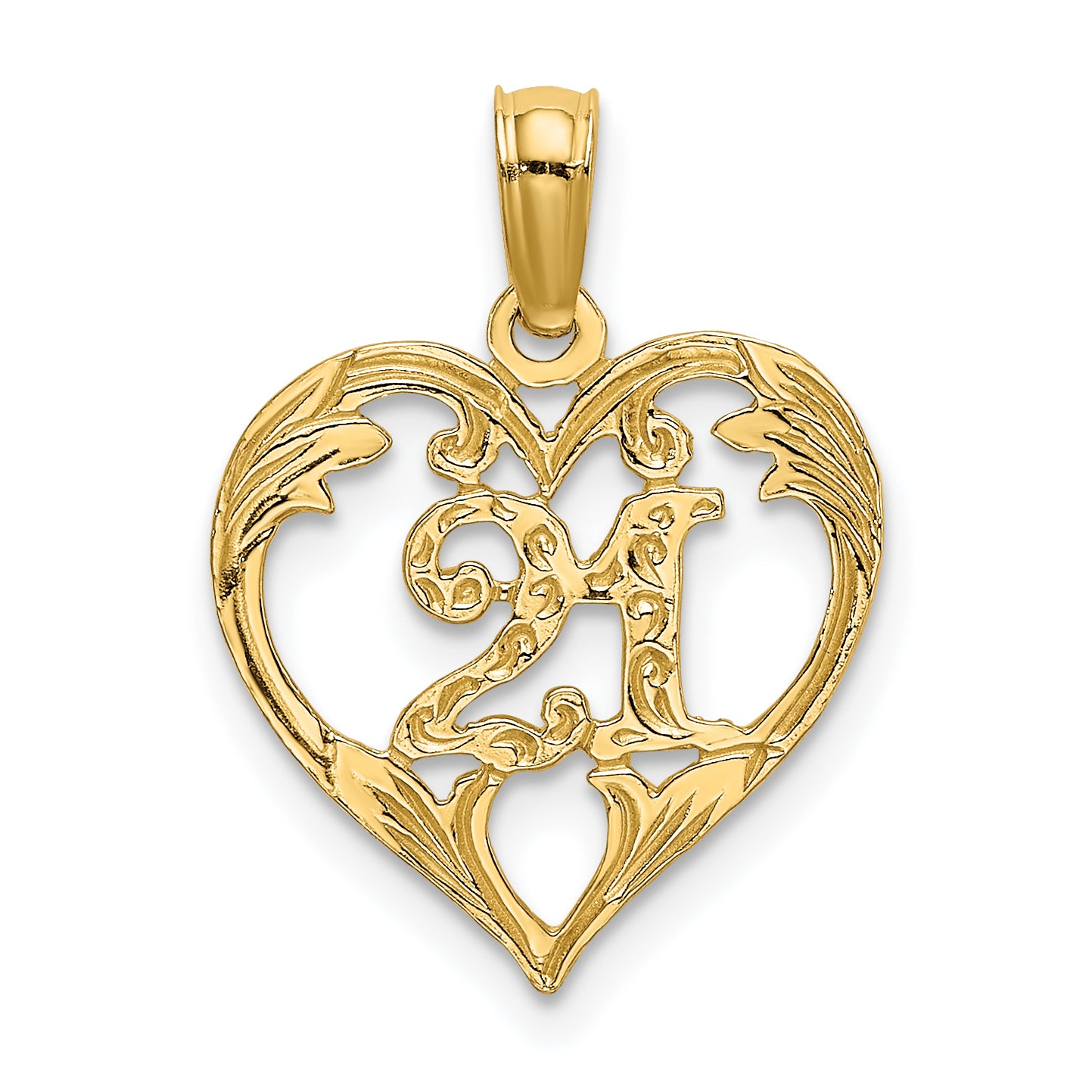 14K 21 In Heart Charm