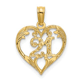 14K 21 In Heart Charm