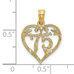 14K 75 In Heart Charm
