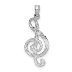14K White Gold Treble Clef Charm