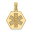 14K Caduceus Textured Back Medical Charm