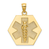 14K Textured Back Caduceus Medical Disc