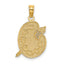 14K Engraved Textured Painters Pallet Charm