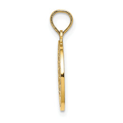 14K Textured Communion Cup on Round Disc Charm