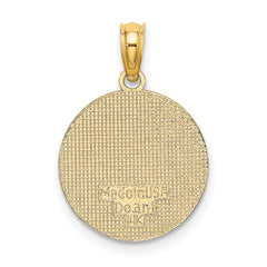 14K Textured Communion Cup on Round Disc Charm