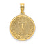 14K Textured Communion Cup on Round Disc Charm