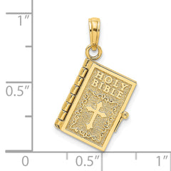 14K 3-D Moveable Pages Holy Bible w/ Lords Prayer Charm