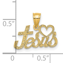 14K LOVE JESUS Script Charm