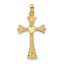 14K Polished and Engraved Cross W/ Heart Charm